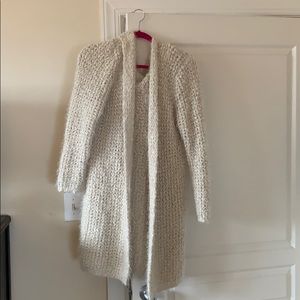 Cozy thigh length cardigan sweater